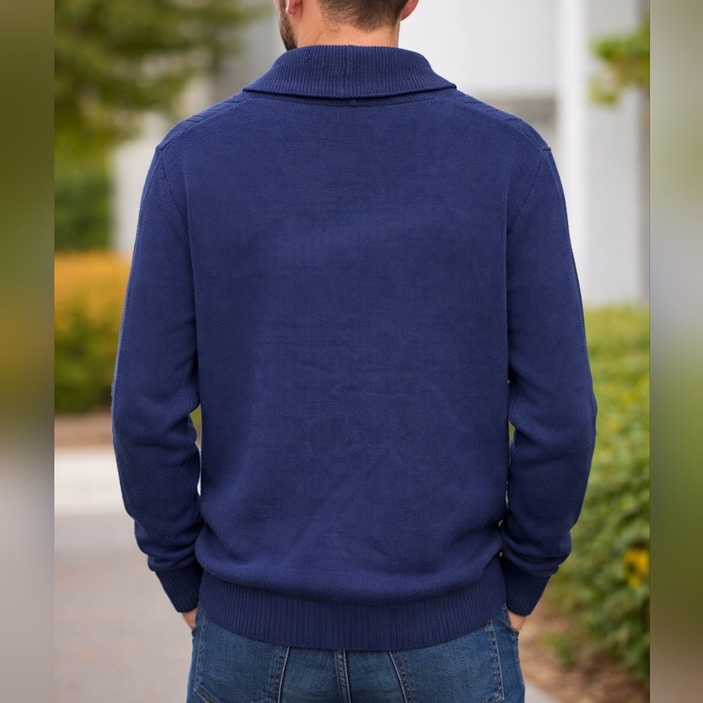 Mens Navy Blue Sweater (Size L) - 90LR - Picture 3 of 7